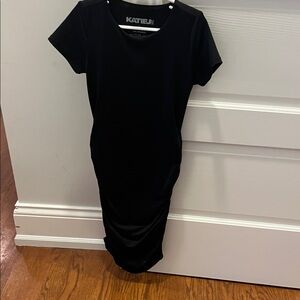 Katie J NYC Classic Black Midi Dress